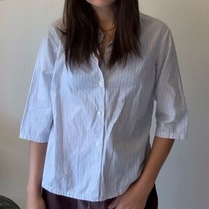 SOLD Vintage European Baby Collar Quarter Sleeve Top